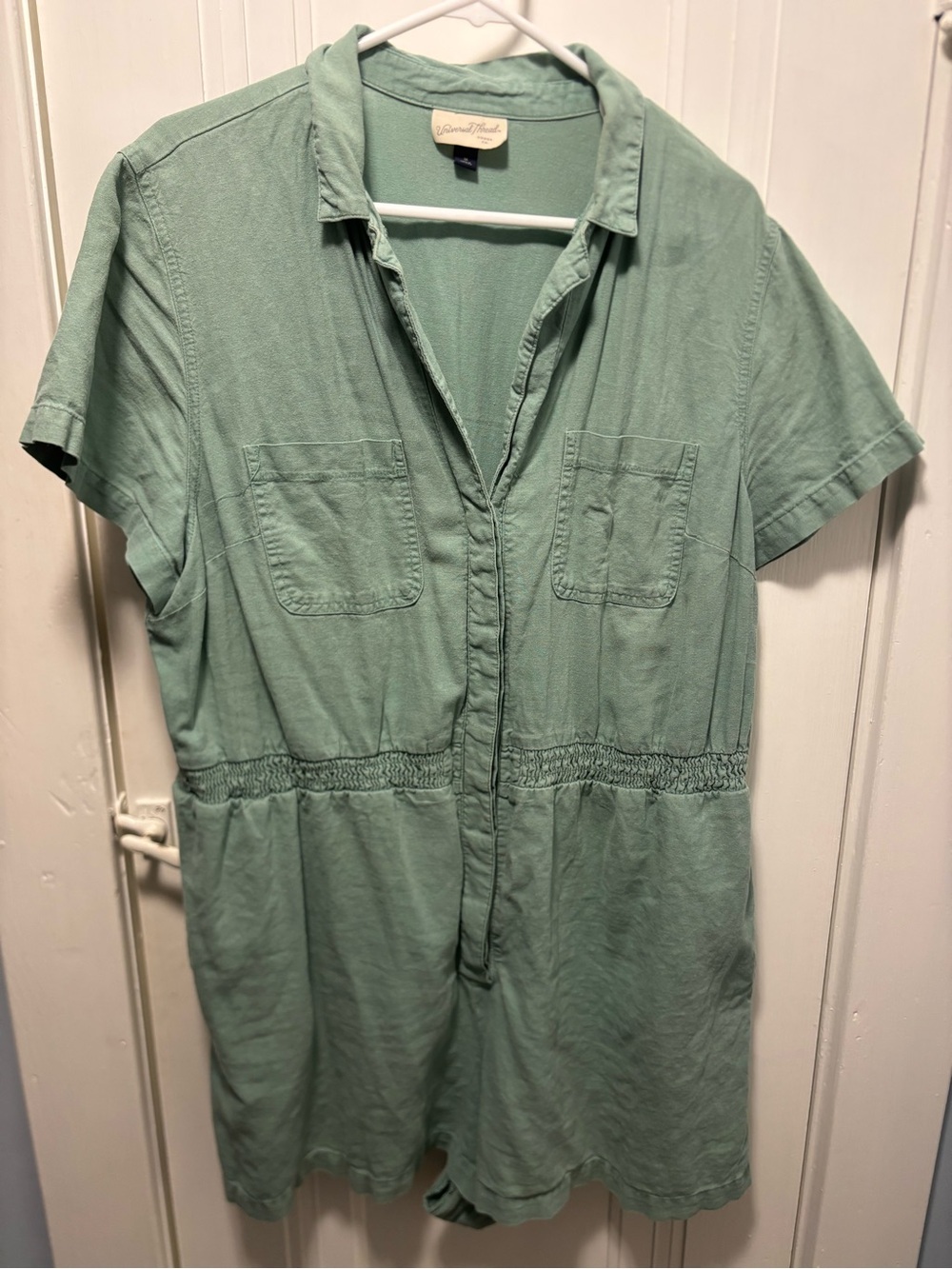 Women’s Short-Sleeve Green Shirt Romper